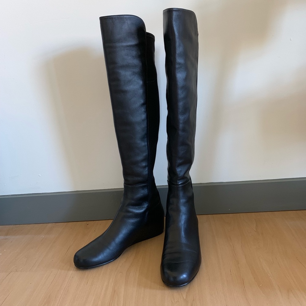 Stuart Weitzman Over The Knee Wedge Boots-Leather